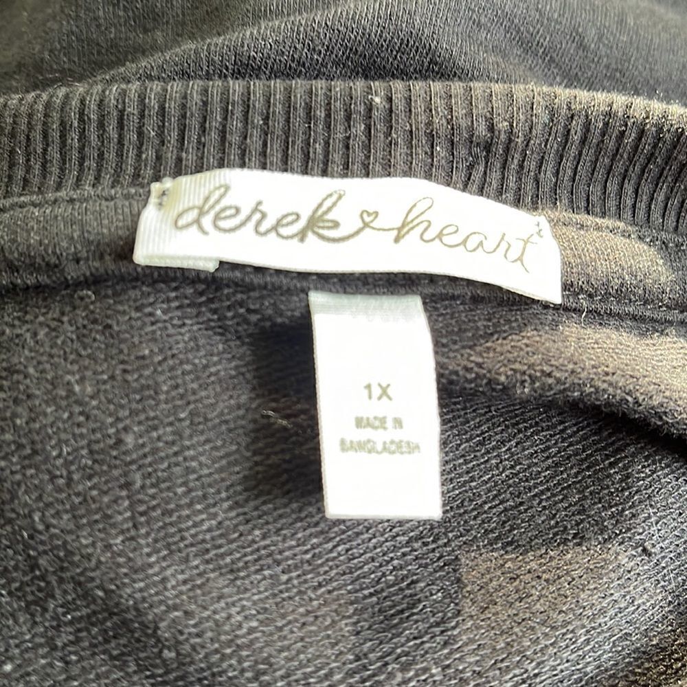 Derek heart distressed slashed cropped Los Angeles sweatshirt vintage car NEW 1X - Picture 10 of 11